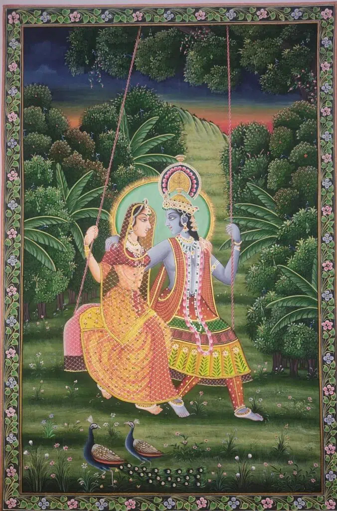 Radha-Krishna-Rajasthani-Painting