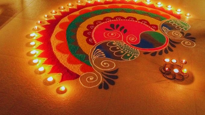 Traditional Rangoli at Diwali